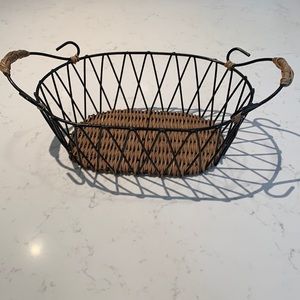 Decorative Wire and rattan basket